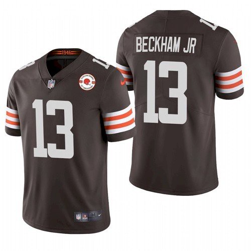 Men's Cleveland Browns #13 Odell Beckham Jr. 2021 Brown NFL 75th Anniversary Vapor Untouchable Limited Stitched Jersey